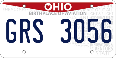 OH license plate GRS3056