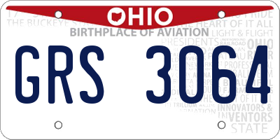 OH license plate GRS3064