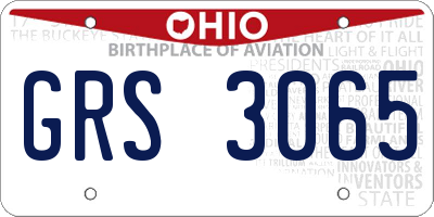 OH license plate GRS3065