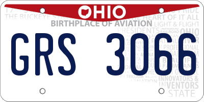 OH license plate GRS3066