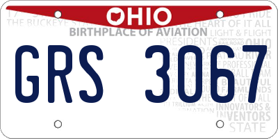 OH license plate GRS3067