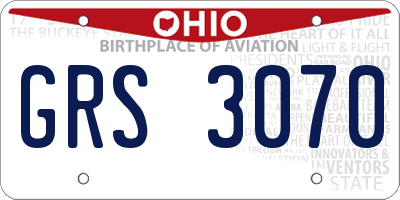 OH license plate GRS3070