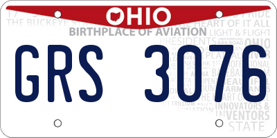 OH license plate GRS3076