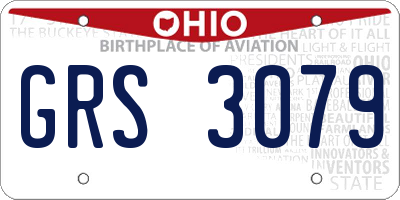 OH license plate GRS3079