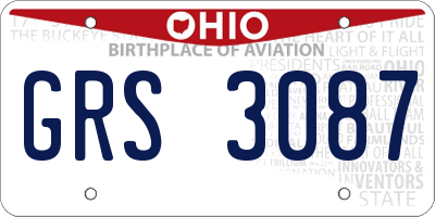 OH license plate GRS3087