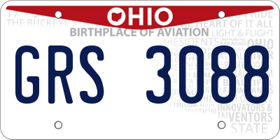 OH license plate GRS3088