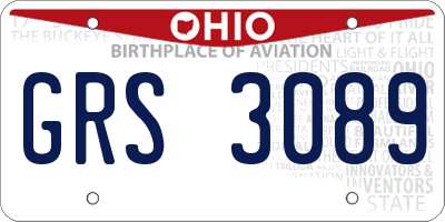 OH license plate GRS3089