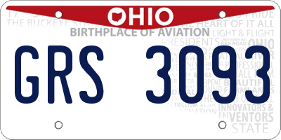 OH license plate GRS3093