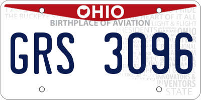 OH license plate GRS3096