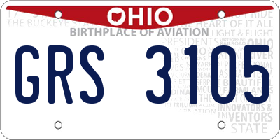 OH license plate GRS3105