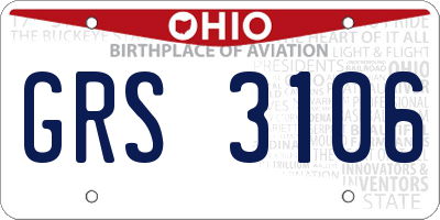 OH license plate GRS3106
