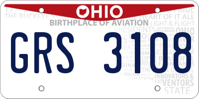 OH license plate GRS3108