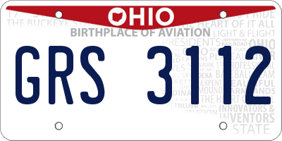 OH license plate GRS3112