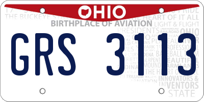 OH license plate GRS3113