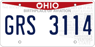 OH license plate GRS3114