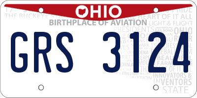OH license plate GRS3124