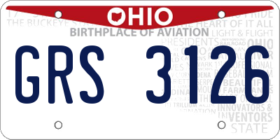 OH license plate GRS3126