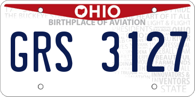OH license plate GRS3127