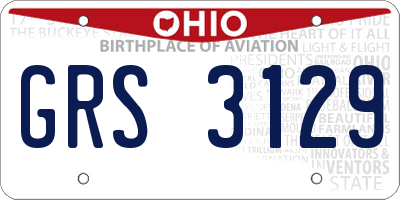 OH license plate GRS3129