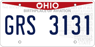 OH license plate GRS3131