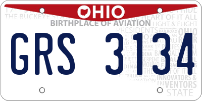 OH license plate GRS3134