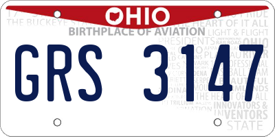 OH license plate GRS3147