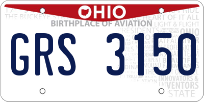 OH license plate GRS3150