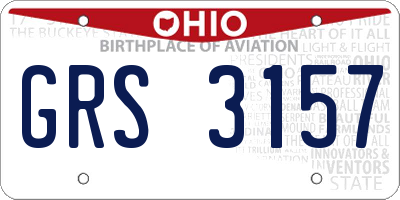 OH license plate GRS3157