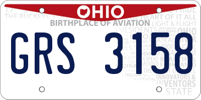OH license plate GRS3158