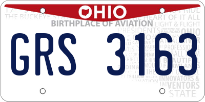 OH license plate GRS3163