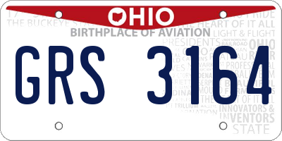 OH license plate GRS3164