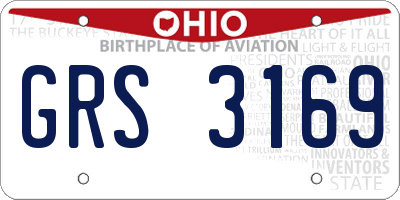 OH license plate GRS3169