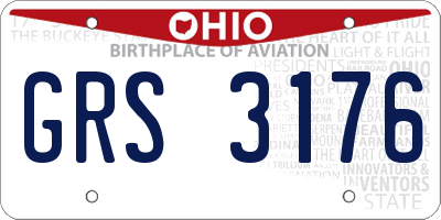 OH license plate GRS3176