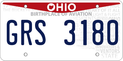 OH license plate GRS3180