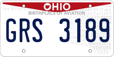 OH license plate GRS3189