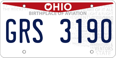 OH license plate GRS3190