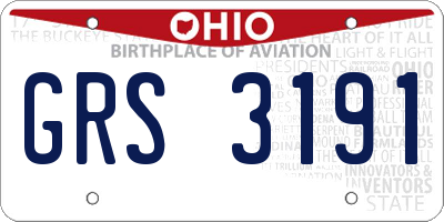 OH license plate GRS3191