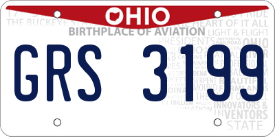OH license plate GRS3199
