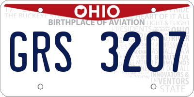OH license plate GRS3207