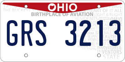 OH license plate GRS3213