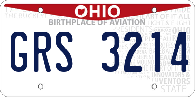 OH license plate GRS3214