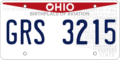 OH license plate GRS3215