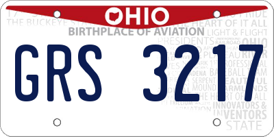 OH license plate GRS3217