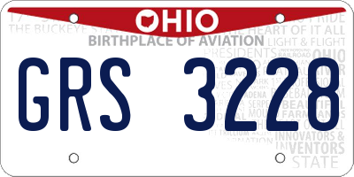 OH license plate GRS3228