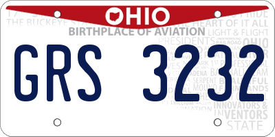 OH license plate GRS3232