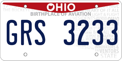 OH license plate GRS3233
