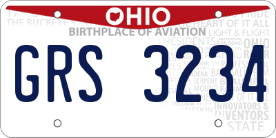 OH license plate GRS3234