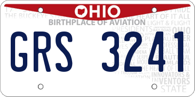 OH license plate GRS3241