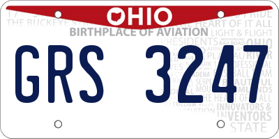 OH license plate GRS3247