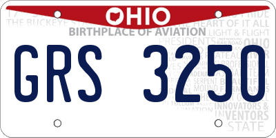 OH license plate GRS3250
